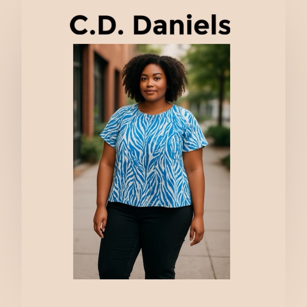 C. D. Daniels Women’s Short Sleeve Casual Blouse Size 1X